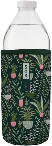 Miniatura 26 de Sok It BotlSok Funda para botella de agua con cubierta de neopreno aislante (Floral abstracto, se ajusta a CamelBak o Nalgene de 12 onzas)