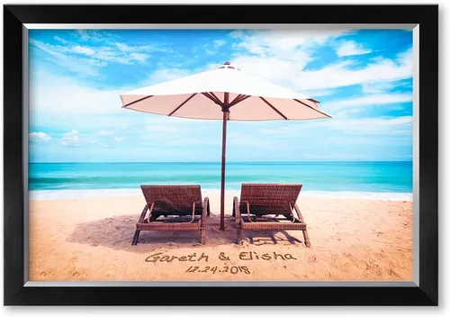 Miniatura 40 de IPIC - Tiernas mareas, ilustraciones personalizadas con nombres y fecha, regalo de amor para aniversario, boda, cumpleaños y vacaciones. 12#P (24x16)