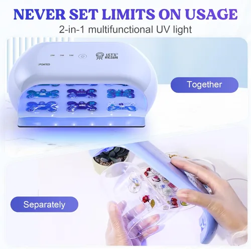Miniatura 5 de LET'S RESIN Luz UV, Luz de Resina de Dos Caras con Tiempo de Configuración Más Largo (2m, 3m, 5m) con 36 Perlas LED, Lámpara UV de Tamaño Grande