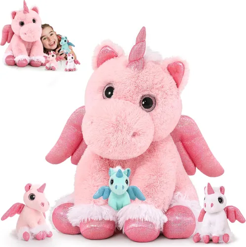 Miniatura 27 de MorisMos Pug Stuffed Animal with Babies Inside, 14" Mommy Stuffed Pug with 3 Baby Puppies, 4Pcs Interactive Soft Cuddly Dog for Kids, Dog Lovers