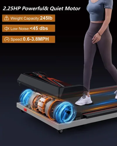 Miniatura 3 de Cinta de correr 3 en 1, almohadilla portátil para caminar debajo del escritorio con inclinación para el hogar/oficina, control remoto, pantalla LED