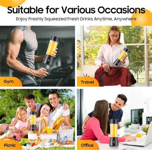 Miniatura 3 de 12 Oz Cordless Portable Personal Size Blender - Mini Blender Make Smoothies and Shakes, Cordless Lightweight Rechargeable, Freshly Squeezed in