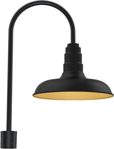 Miniatura 70 de Steel Lighting Co. Topanga - Luz de granero Montaje en pared al aire libre Domo de 14 pulgadas Cuello de cisne de 11 pulgadas Luz de garaje