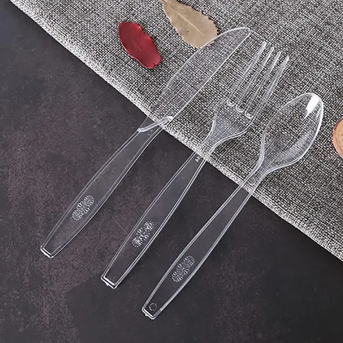 Miniatura 6 de 200 cucharas de plástico transparente, cucharas desechables pesadas, cubiertos de plástico, cubiertos de plástico transparente a granel