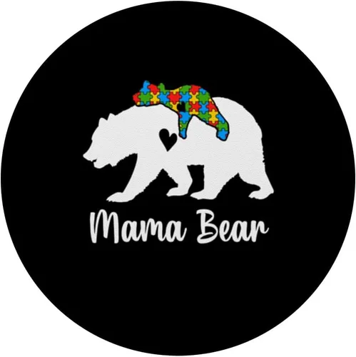 Miniatura 3 de Mama Bear Love Support Autism Awareness Bear Family PopSockets Adhesive PopGrip