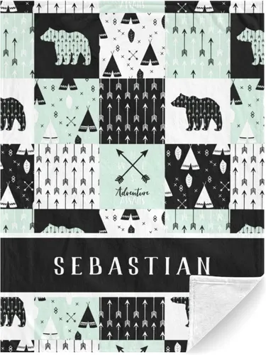 Miniatura 25 de Manta de bebé personalizable para niños, bosque, manta de bebé personalizada con nombre Swadding, mantas para bebés recién nacidos, regalos Oso rojo