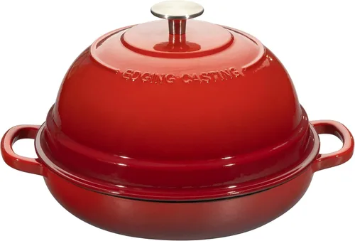 Miniatura 13 de EDGING CASTING Olla de horno holandés de hierro fundido esmaltado con tapa, horno de pan redondo para hornear pan de masa madre casero, 6 cuartos