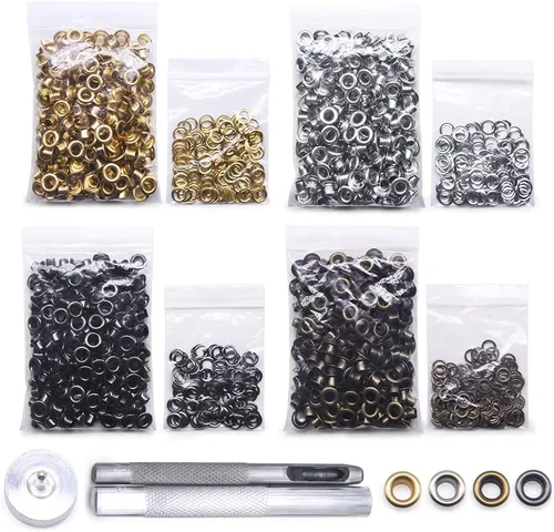 Miniatura 9 de SEMINI Kit de 800 ojales Gronmets de 0.138 in con 3 piezas de herramientas de instalación para zapatos, ropa, bolsa de manualidades, 4