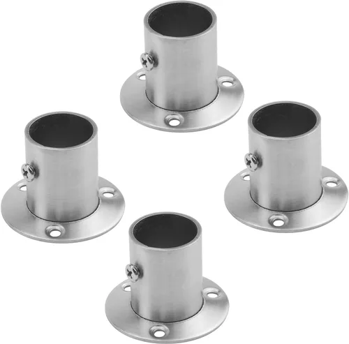 Miniatura 8 de Antrader Soporte de Barra de Armario de Acero Inoxidable de Alta Resistencia, 4 Piezas Soporte de Brida de Barra de Armario Soporte de Brida de Negro
