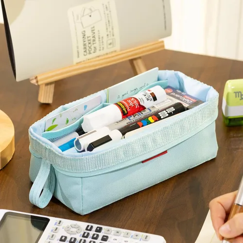 Miniatura 2 de CICIMELON Estuche para lápices de gran capacidad, bolsa para lápices, para la escuela, adolescente, niña, niño, hombres y mujeres Azul