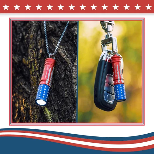 Miniatura 6 de OLIGHT i3E EOS - Linterna EDC compacta de 90 lúmenes con lente PMMA TIR, batería AAA, llavero para noche y camping (Edición Estrellas y Rayas)