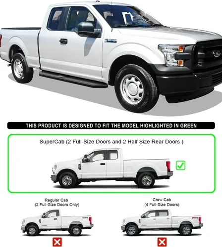 Miniatura 2 de APS iBoard - Estribos para F-150 cabina extendida de 2 puertas completas y 2 puertas suicidas