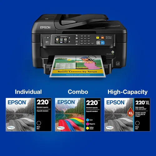 Miniatura 5 de Epson 220 DURABrite Ultra Ink - Paquete combinado de cartuchos de color y negro de capacidad estándar (T220120-BCS) funciona con Workforce WF-2630