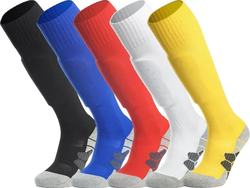 Miniatura 21 de APTESOL - Calcetas de fútbol hasta la rodilla (paquetes de 1/3/5) Calcetas acojinadas para niños, jóvenes, adultos, para equipos deportivos OTC