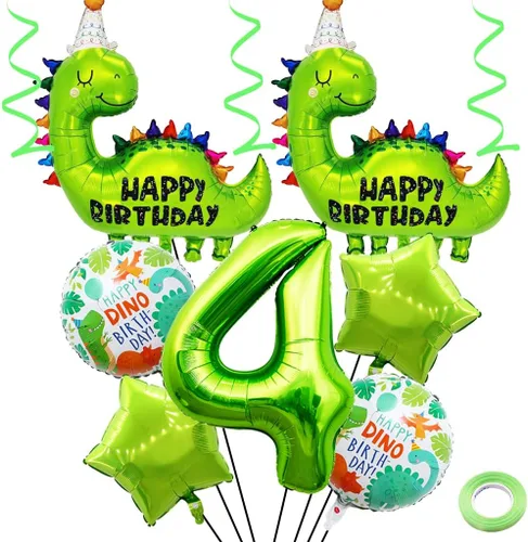 Miniatura 9 de Globos de cumpleaños de dinosaurio número 2, globo de aluminio de aluminio con el número 2 para fiestas temáticas de dinosaurios, decoración