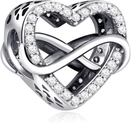 Annmors Family Charm Love your Dad Mon Sister Infinity Charm fits Bracelets, 925 Sterling Silver-Lucky Charm for Woman Pendant Bead, Jewelry Beads