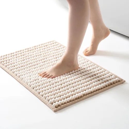 Miniatura 24 de FRESHMINT Alfombra de baño de felpilla gruesa y grumosa, 17"x24", alfombrilla de baño antideslizante, accesorio decorativo suave, linda alfombrilla