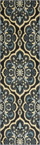 Miniatura 10 de Maples Rugs - Alfombra antideslizante Vivian, para pasillo o entrada, patrón de medallones [fabricada en Estados Unidos], 2 x 6 pies, color gris