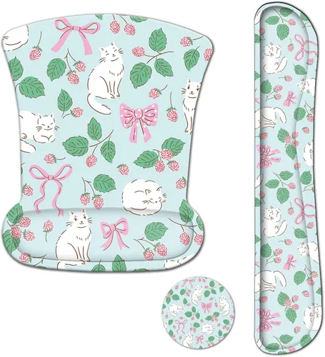 Miniatura 11 de AIMSA Reposamuñecas para teclado y alfombrilla para mouse con soporte para muñeca, base de goma antideslizante ergonómica de espuma viscoelástica