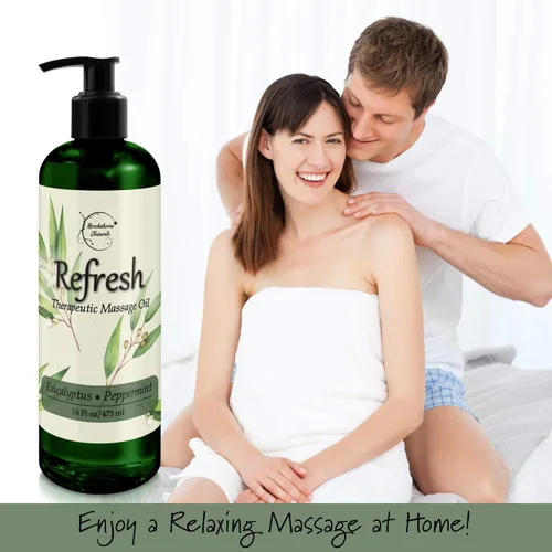 Miniatura 3 de Aceite de masaje refrescante para terapia de masaje con aceites esenciales de eucalipto y menta, todo natural, ideal para dolores musculares. Ideal