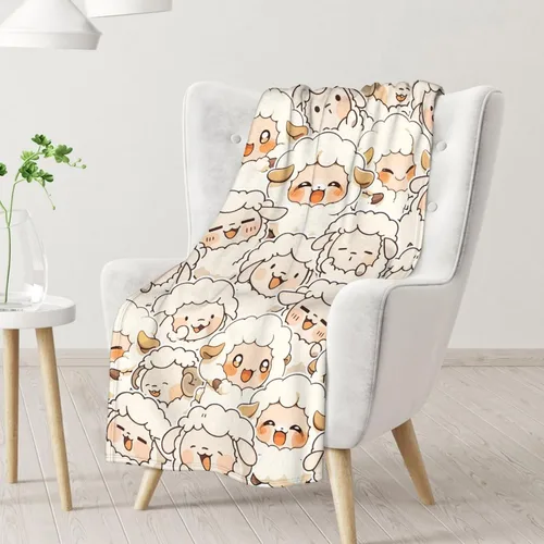 Miniatura 2 de Manta de oveja – Suave, mullida y cálida – Manta de tamaño regazo de 30 x 40 pulgadas para sofá, oficina, bonito regalo blanco para niños y niñas