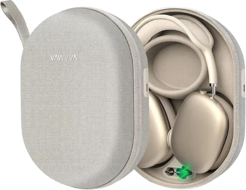 Miniatura 9 de Funda de carga para AirPods Max 1 y 2 - Cargador de auriculares de viaje con conectores magnéticos Lightning y USB-C, modo de suspensión automático