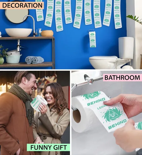 Miniatura 5 de Printed TP Leave That Behind - Papel higiénico impreso para regalo, divertido rollo de papel higiénico para broma, sorpresa, decoración de baño
