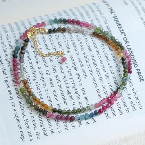 Miniatura 17 de Gempires - Collar de cuentas de piedras naturales hechas a mano, joyería de cristal hipoalergénica de 20 pulgadas, chapado en oro, joyería de moda