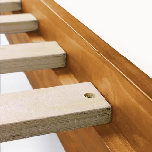 Miniatura 5 de Base de cama, fabricada en EE. UU. con 100% madera de pino norteamericano, base sólida para colchón con tablillas de pino prensado, instalación sin