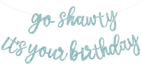 Miniatura 24 de BEISHIDA Cartel con texto en inglés «Go Shawty It's Your Birthday» con texto en inglés «No DIY Hip Hop» con tema de feliz cumpleaños, cartel de Rojo