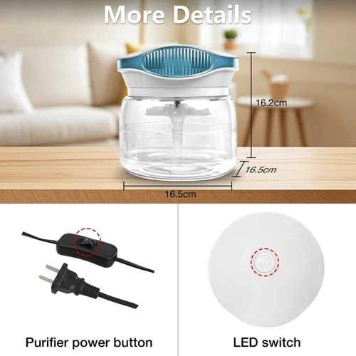 Miniatura 5 de Purificadores de aire de agua para el hogar, difusor de aroma para lavadora de aire, humidificador de lavado de filtro de aire, aceites esenciales