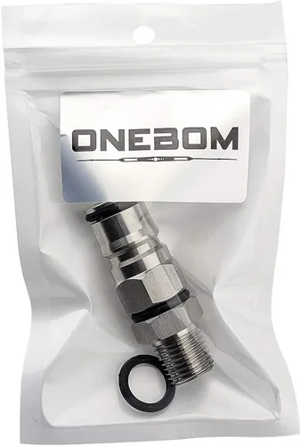 Miniatura 5 de OneBom Poste de bloqueo de bola con paletas, boquilla hexagonal NPT macho de 1/4 pulgadas, adaptador de barril de maíz líquido de 19/32 "-18