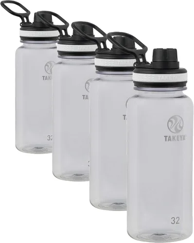 Miniatura 14 de Takeya Tritan - Botella de Agua Deportiva con Tapa de Boquilla - Sin BPA y Apta para Lavavajillas - Botella Reutilizable con Asa en la Tapa - Rosa