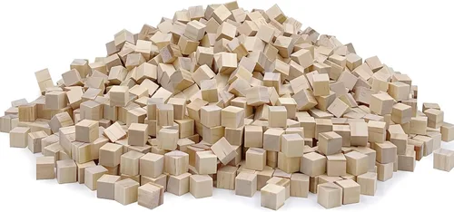 Miniatura 13 de Bloques de madera de 1 pulgada para manualidades, cubos de madera sin terminar, bloques de madera cuadrados en blanco natural, cubos de madera