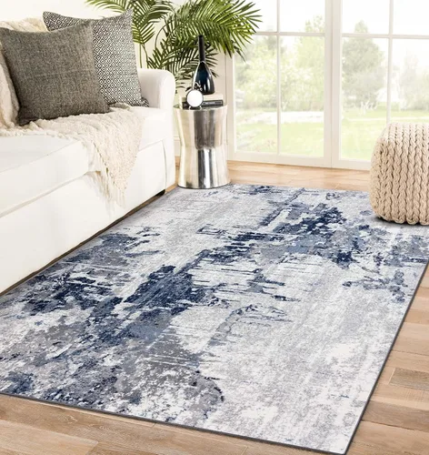 Miniatura 10 de LUXE WEAVERS - Alfombra abstracta de área (4' x 5', Turquesa)