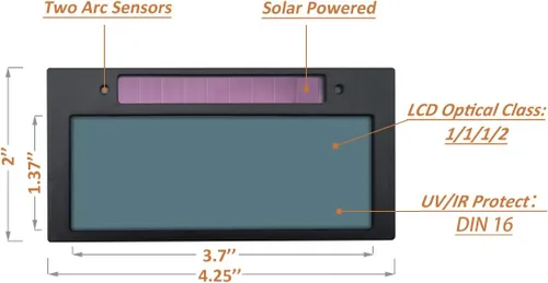 Miniatura 2 de Tefuawe Lente de soldadura de oscurecimiento automático, tecnología azul de color verdadero, sombra, 2 x 4.25 pulgadas con 2 lentes de repuesto