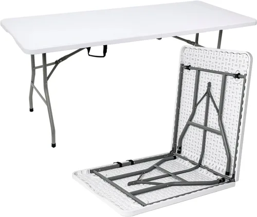 Miniatura 8 de Mesa plegable de plástico resistente de 48 pulgadas de ancho x 24 pulgadas de profundidad x 29.5 pulgadas de alto, altura ajustable, de 4 pies, mesa