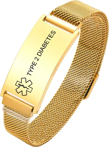 Miniatura 41 de VNOX Pulsera de identificación de alerta médica para hombres y mujeres, pulseras de alerta médica con grabado personalizado para mujeres y hombres