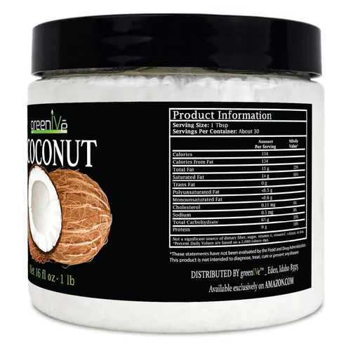 Miniatura 2 de GreenIVe - Aceite de coco crudo virgen 100% puro - Orgánico - Puro - Virgen - Exclusivo en Amazon (16 onzas)