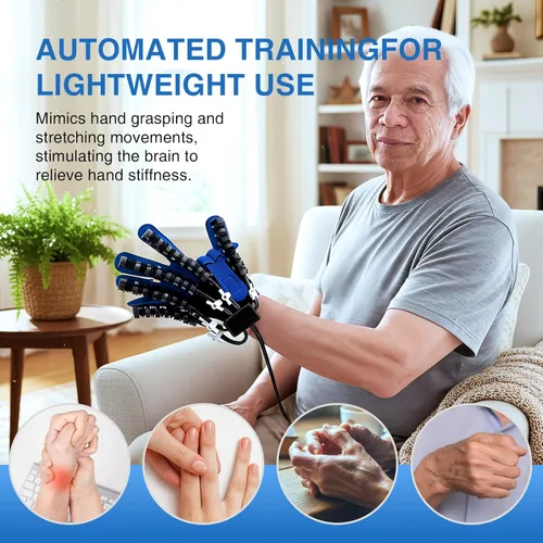 Miniatura 9 de Equipo de rehabilitación de manos, Guantes de terapia para dispositivo de recuperación de mano de accidente cerebrovascular, Guante