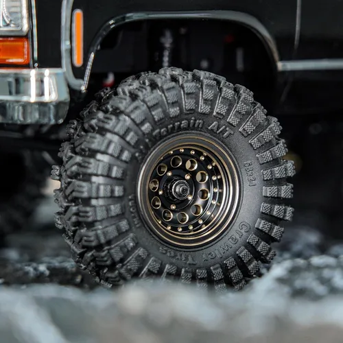 Miniatura 5 de Juego de neumáticos de rueda Beadlock de 1.0 de latón con revestimiento negro INJORA para Axial SCX24 AX24 TRX4M FCX24, actualización 1/24 1/18