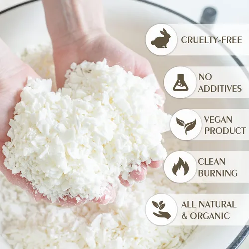 Miniatura 3 de Copos de cera de soja, cera de vela natural Waxcanpy, cera de soja orgánica para hacer velas de la granja, sin aditivos, inofensiva y pura (4.5kg)