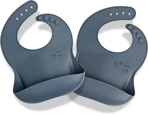 Miniatura 10 de APLAINR Babero de lenguaje de señas para bebé, baberos de silicona para bebés, gráficos ASL, atrapador de alimentos, ajustable, impermeable, suave