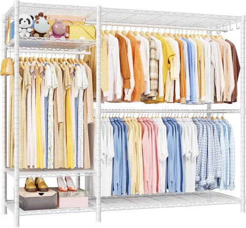 Miniatura 8 de Ulif F7 Plus - Perchero de ropa resistente, perchero para colgar ropa, 6 niveles, estante de almacenamiento portátil independiente de 68 pulgadas