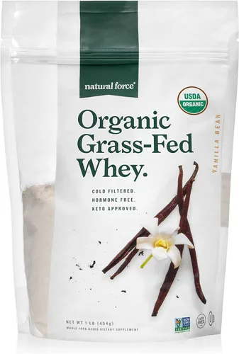Miniatura 10 de Natural Force Proteína de suero en polvo – Chocolate, 5 libras – Orgánico alimentado con pasto, puro, apto para dieta cetogénica y paleo, bajo