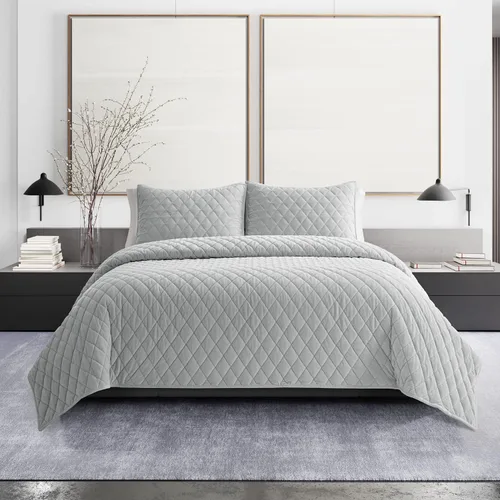 Miniatura 15 de Vera Wang - Juego de edredón tamaño Queen, juego de ropa de cama súper suave con fundas a juego, elementos esenciales modernos para la habitación