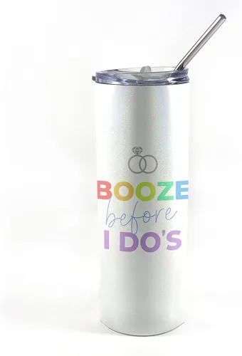 Miniatura 30 de Come On Babe Let's Go Party – Personalizar con nombre – Vaso de viaje de acero inoxidable blanco de 20 onzas con popote – Aislamiento al vacío