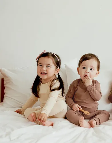 Miniatura 2 de VAENAIT BABY - Pijama de algodón básico liso para niños y niñas de 12 meses a 12 años, conjunto de ropa de dormir
