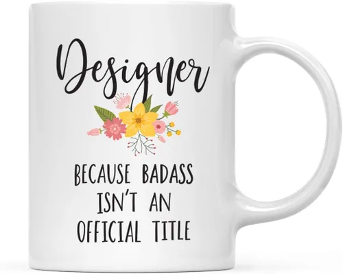 Miniatura 52 de Andaz Press Taza de café de 11 onzas, regalo de broma, tía porque Badass no es un título oficial, gráfico floral, 1 paquete