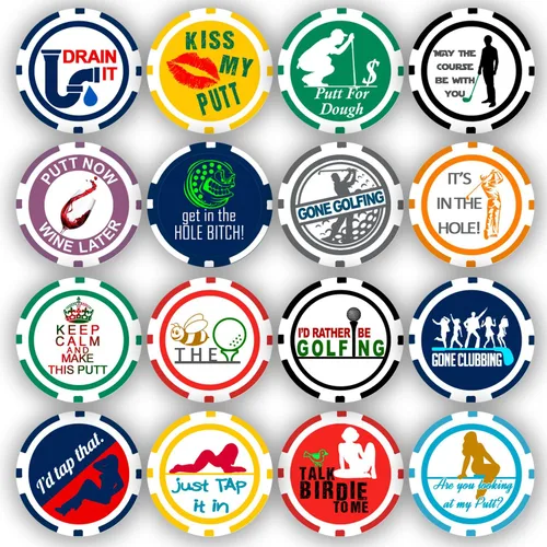 DA VINCI Colección de fichas de póquer con marcador de pelotas de golf, fichas de 0.41 oz